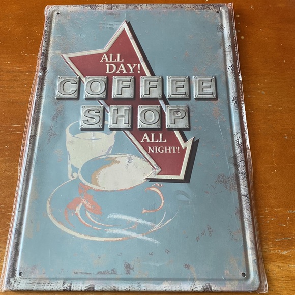 All Day! All Night! Coffee shop tin wall art - Picture 3 of 5